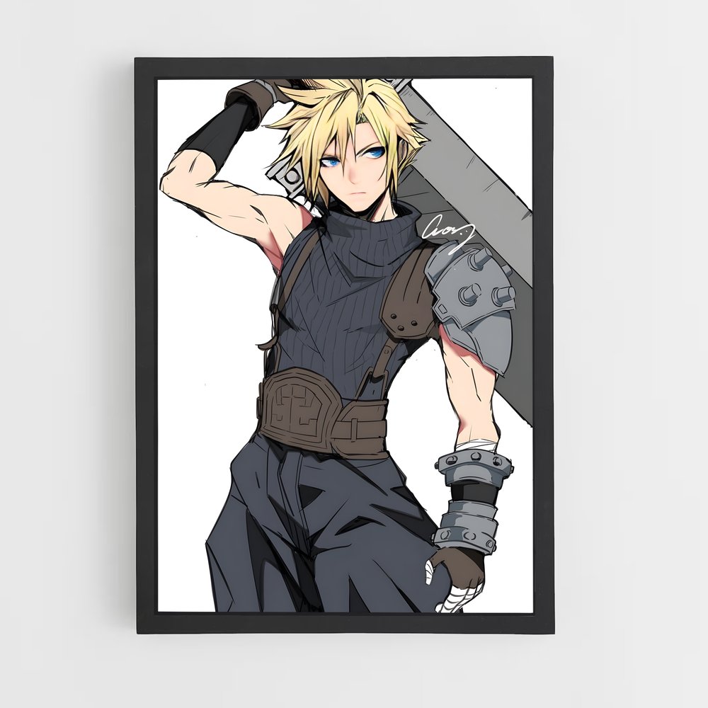 Poster Cloud strife Final – affiche Final Fantasy (vue 2)